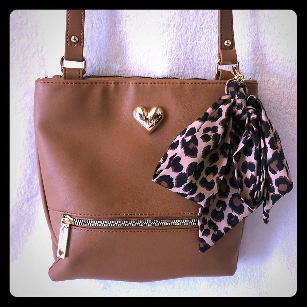 Tan Faux Leather Crossbody Purse